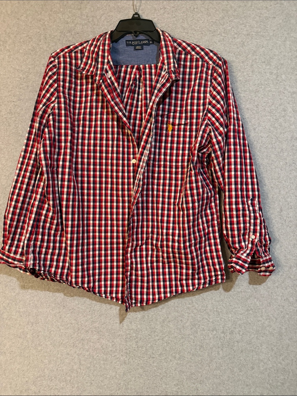Ralph Lauren Red, Navy & White Plaid Button-Down Shirt